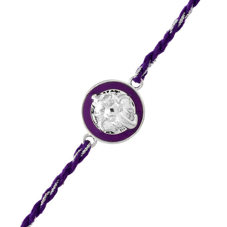 trueBrowns Sterling Silver Purple Ganesha Rakhi