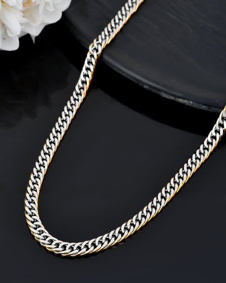 VOJ Men Dual-Plated Stainless Steel Linked Fashionable Chain