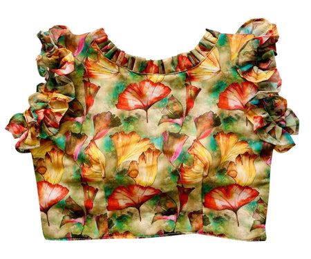 Vamika Yellow Georgette Frill Blouse