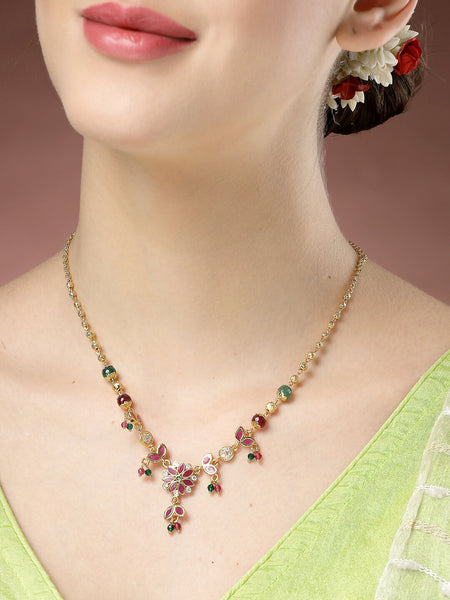 NVR Women's Multicolor Gold-Polished Minimal Chain