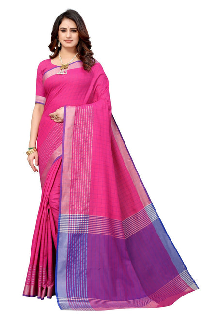 Vamika Pink Cotton Silk Saree