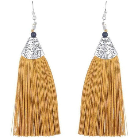 MS Fashion India Gold Color Fringe Earrings