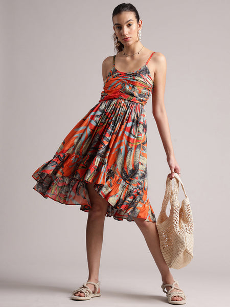 Zaccai Women's Red Muslin Tropical Dress