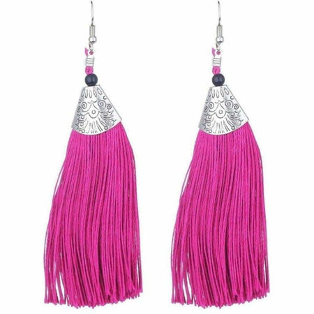MS Fashion India Pink Fringe Earrings