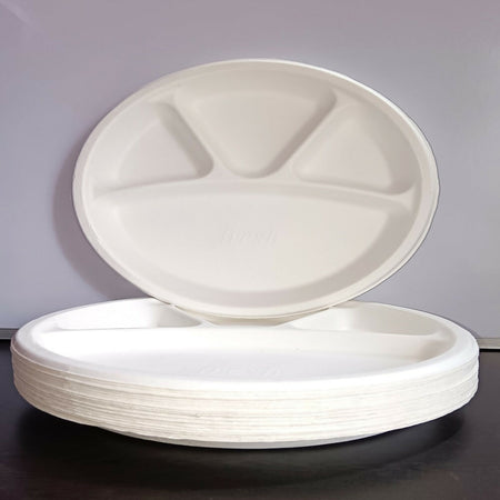 Disposable 4 compartment Plates