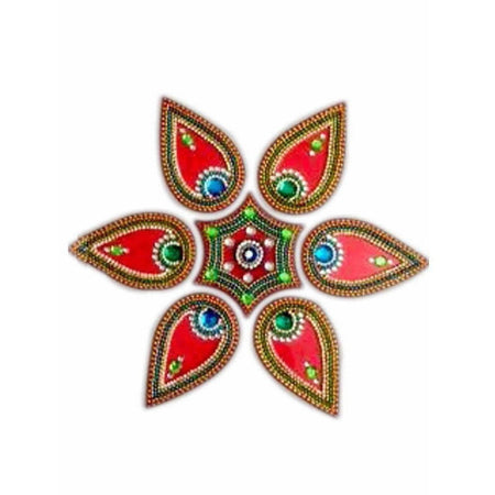 Flower Shaped 6 piece Rangoli Floor Design for pooja decoration and Wall Decoration