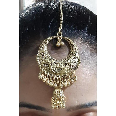 MS Fashion India Traditional Ethnic Wear Maang Tikka With Hanging Jhumka