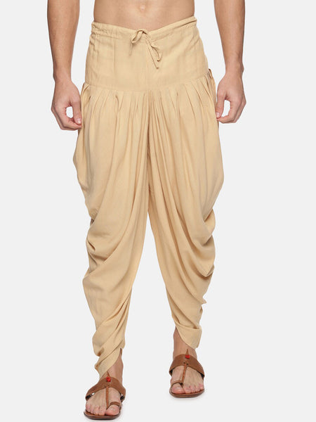 Sethukrishna Men Beige Solid Dhoti Pant