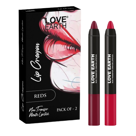 Love Earth Lip Crayon Non-Transfer Lipstick - Reds