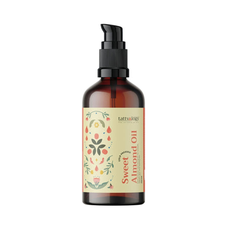 Tattvalogy Sweet Almond Oil - Nourishes Skin, Fades Dark Circles & Uneven Skin tone, Vitamin-E Rich