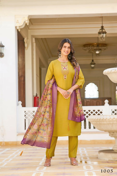 Festive Wear Ethnic Yellow vetigun Stitched Suit With Dupatta - Nisha