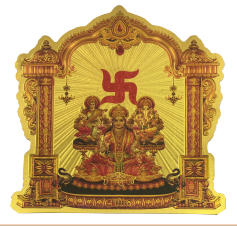 Stickerbazaar Micro Golden Mandir Sticker Regular