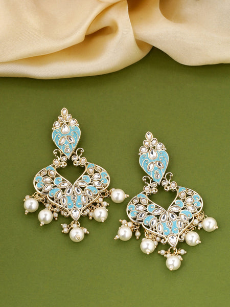 Shoshaa Turquoise Blue Contemporary Drop Earrings For Women