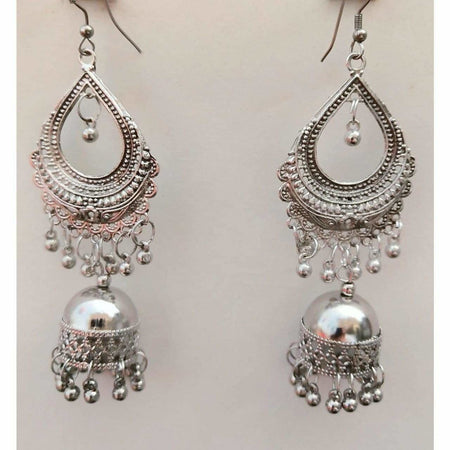 MS Fashion India Long Jhumki Good Finishing Afghani Brass Pearl Tassel Earrings