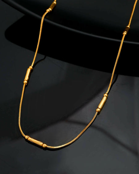 VOJ Gold-Polished Designer Chain With Gold Pipe