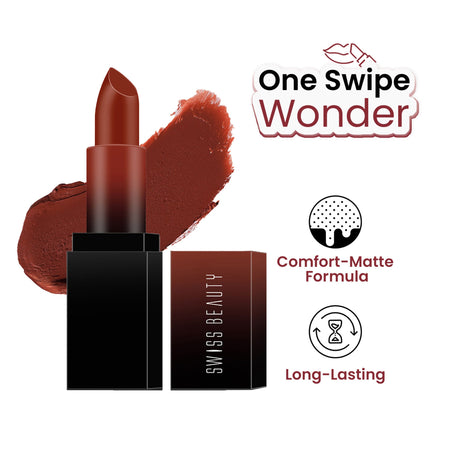 Swiss Beauty HD Matte Lipstick , High Coverage , Lightweight - 03 Athena