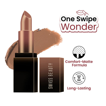 Swiss Beauty HD Matte Lipstick , High Coverage , Lightweight - 28 Blushing Mauve