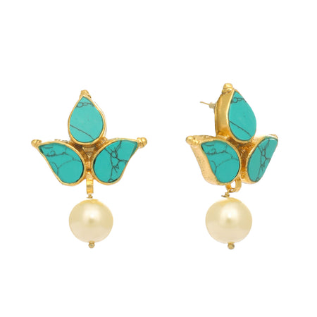 Nuyug 22K Gold Plated Cerulean Studs