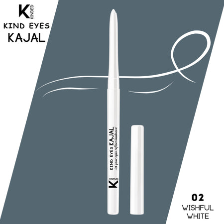 KINDED Kind Eyes Kajal 3 In 1 Kohl Kajal Eye Liner Smokey Eye Shadow - 02 Wishful White