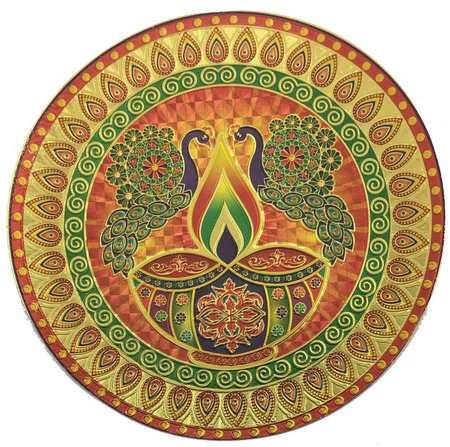 Stickerbazaar Micro Golden Embossing Rangoli Stickers