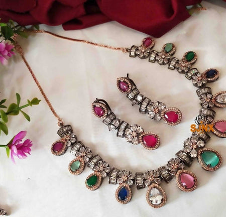 Khavi Arts Designer Set with Rose Antique Polish-Multicolor