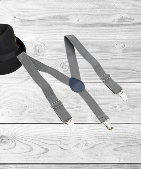 Manet Boys Solid Suspenders - Grey
