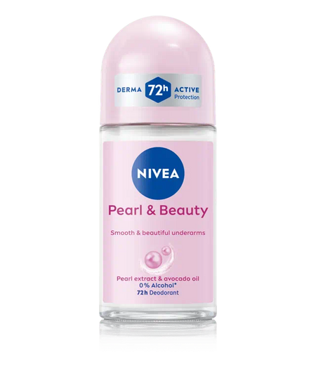 Nivea Pearl and Beauty Deo Roll On With Pearl Extracts & Avocado Oil 48 H Smooth & Beautiful Underarms 0% Alcohol