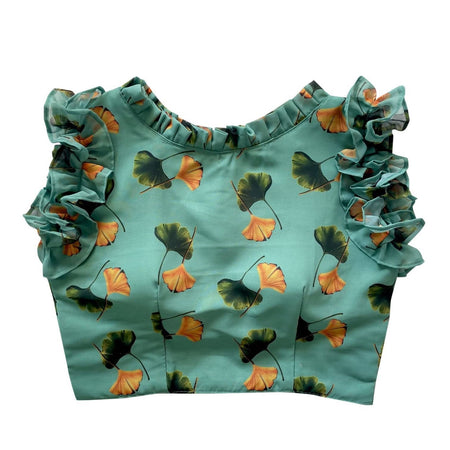 Vamika Pista Green Georgette Frill Blouse