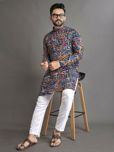 Anaita Multicolor Printed Cotton Straight Kurta