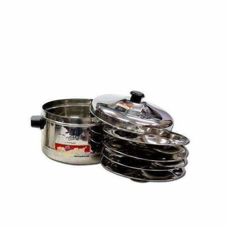 S.K Stainless Steel Idli Stand (4 Plates) Stainless Steel Idli Maker-Idli Cookware