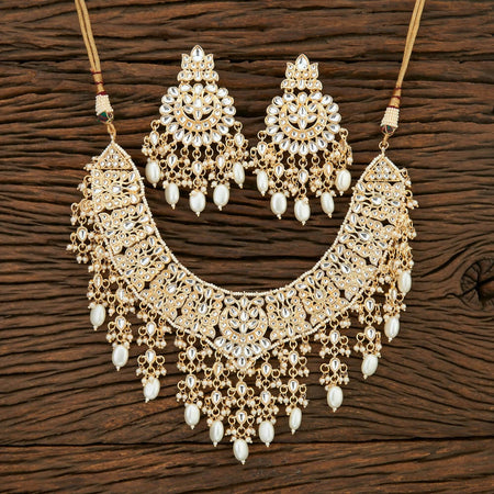 Joban Fashion Women Golden White Necklace Set