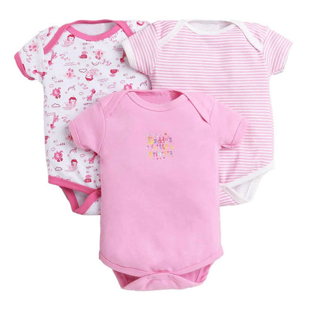 EIO New Born Baby Rompers Body Suits Jump Suit For Boys And Girls - L-Pink