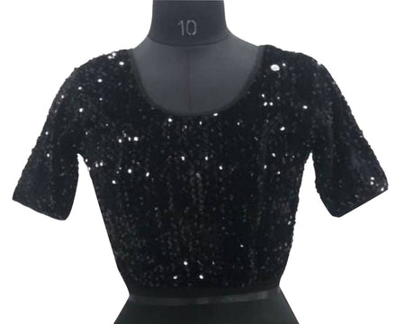 Vamika Black Velvet Sequence Blouse