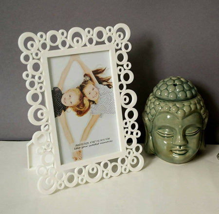 Art Street Painting Mantra Decoralicious White Designer Circular Motif Photo Frame