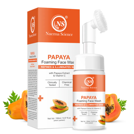 Nuerma Science Papaya Foaming Face Wash | Brightens Skin Tone & Clears Blemishes