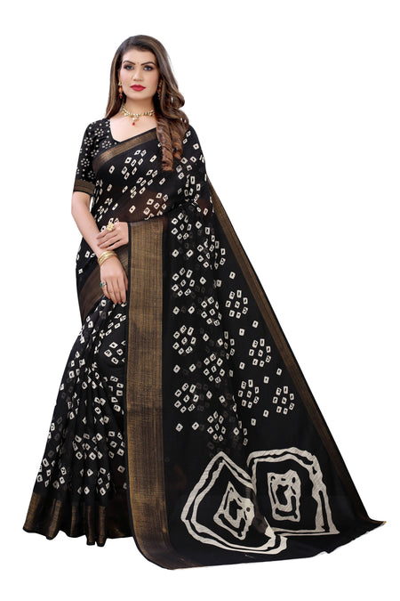 Vamika Black Linen Jari Border Saree (RADHIKA BLACK)