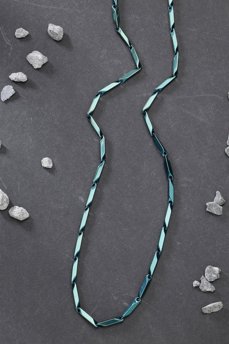 NVR Men's Green Rhodium-Plated Stainless Steel Chain