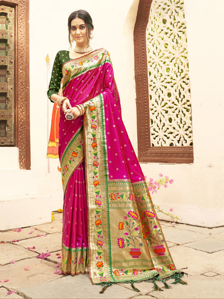 Anaita Purple Silk Saree With Blouse Piece