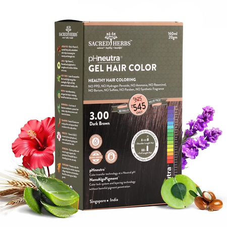Sacred Herbs Ammonia & PPd Free Natural Organic Gel Dark Brown Hair Color For Men & Women