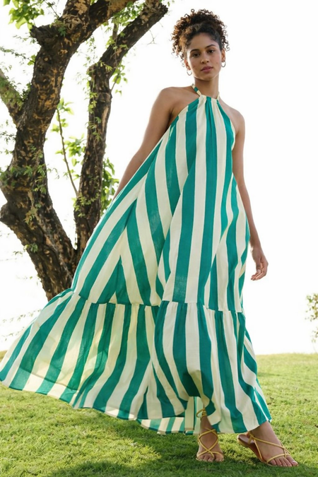 Aayaa Designer Printed Full Flared Gown - Multi Color