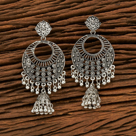 Joban Fashion Women Silver Black Oxidised Earrings