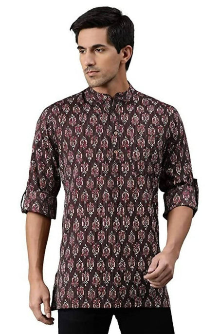 Janasya Men's Brown Cotton Kurta