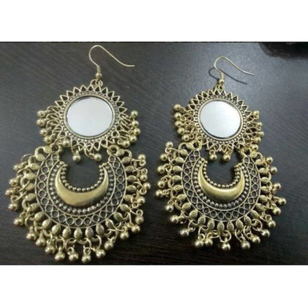 MS Fashion India Gold Color Half Moon And Sun Design Earrings