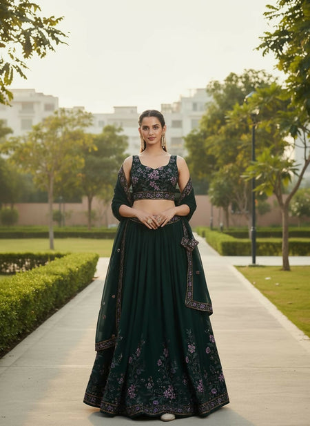 Lehenga Mart Designer Indian Wedding Lehenga Choli-Green