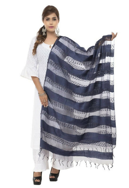 Mominos Fashion Moeza Cotton Payal Design Navy Blue Dupatta
