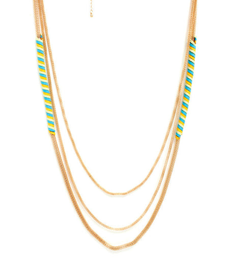 Gold-Polished Alloy Neon Strands Necklace - The Pari