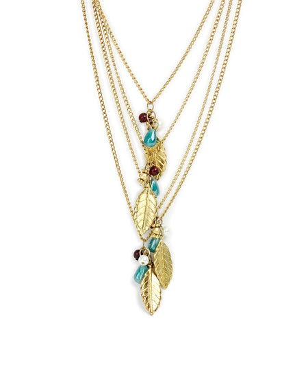 Gold-Polished Alloy Long Tripple Layer Chain Necklace - The Pari