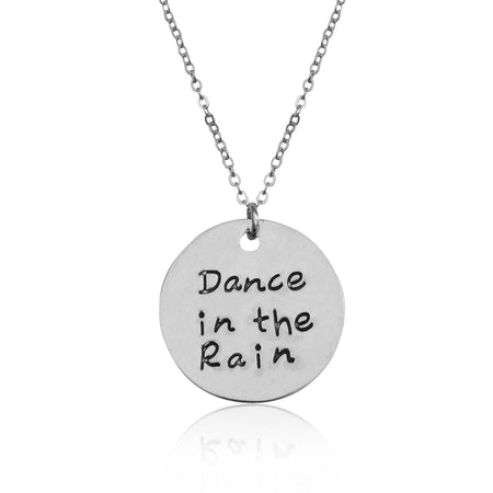 Silver-Plated Alloy Stainless Steel Love Quote Pendant Necklace - The Pari