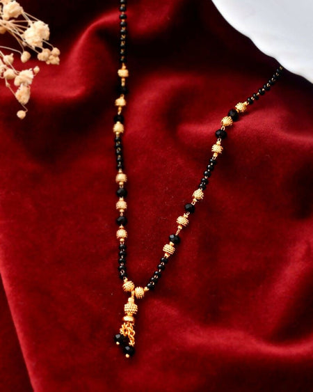 VOJ Gold-Polished Round Design Beaded Chain Mangalsutra