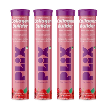 PLIX The Plant Fix Collagen Builder Bubbly Effervescent Tablets Vitamin C & E